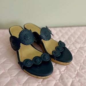 Jack Rogers | Navy Blue Mid Wedge | Size 7.5